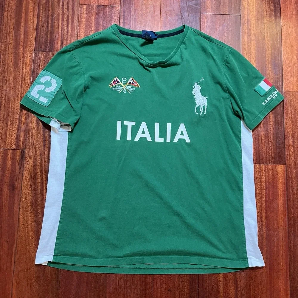 Ralph Lauren Polo Shirt Mens Extra Large Chief Keef Italy Italia Big Pony Yacht